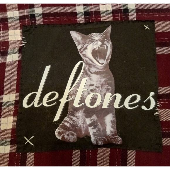 Upcycled Full Tilt Flannel w/ Deftones Nu Metal Graphic — Handmade OOAK SZ M - Picture 2 of 7